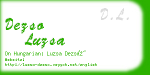 dezso luzsa business card